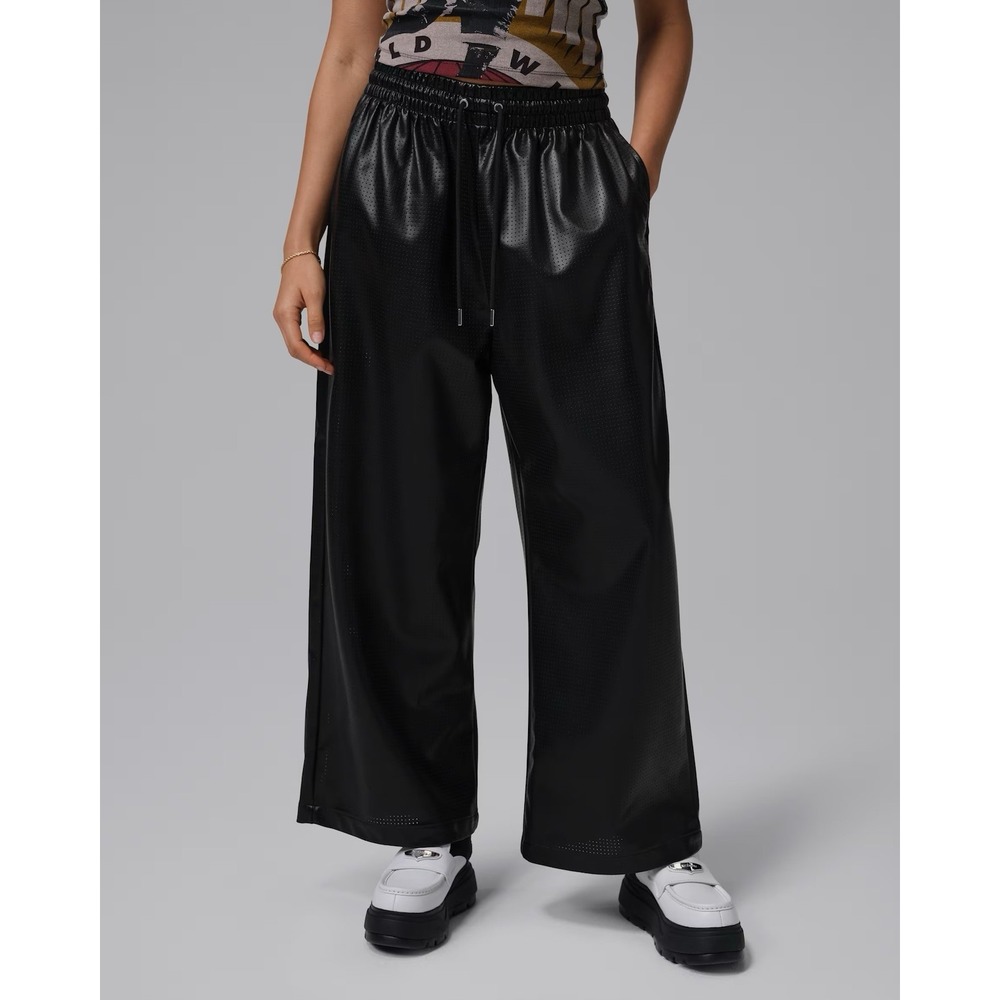 Nike Jordan Flight Women's Faux-Leather Pants Baggy Size Small IO3048-010